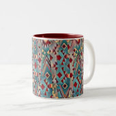 Abstract Boho Azteek Tweekleurige Koffiemok (Voorkant rechts)