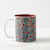 Abstract Boho Azteek Tweekleurige Koffiemok (Links)
