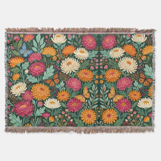 Abstract Boho Bloem Vlinders Dekens Deken (Voorkant)