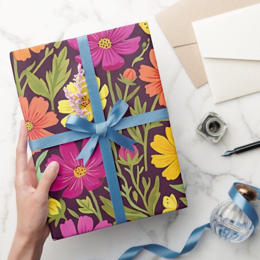 Abstract Boho Bloem Vlinders Inpakpapier (Geschenken)