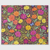 Abstract Boho Bloem Vlinders Inpakpapier (Vlak)