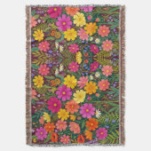 Abstract Boho Bloemschikking Cosmos Vlinder Dekens Deken (Voorkant Verticaal)