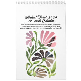 Abstract Boho Botanisch Natuur 2026 12-maanden Kalender