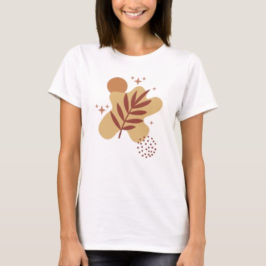 Abstract Boho Botanisch Varens – Minimalistisch T-shirt (Voorkant)