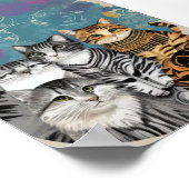 Abstract Boho Cats Print Home Decor Poster (Hoek)
