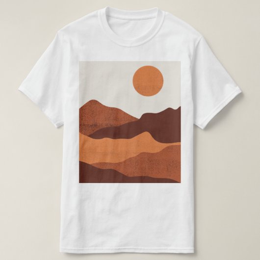 Abstract Boho Chic woestijnberglandschap T-shirt (Design voorkant)