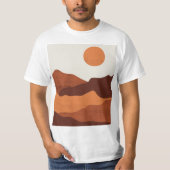 Abstract Boho Chic woestijnberglandschap T-shirt (Voorkant)