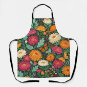 Abstract Boho Chrysanthemums Vlinders Schort (Voorkant)