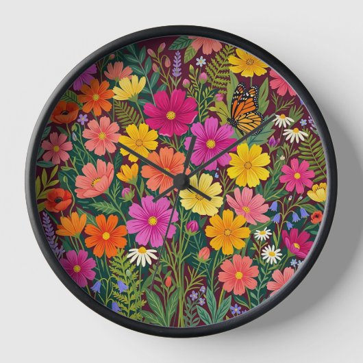 Abstract Boho Cosmos Bloemen Kunst Klokken (Voorkant)