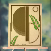 Abstract Boho Geometric Arch & Leaves Beige Textur Acryl Bord (Neutraal)