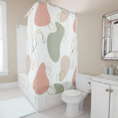 Abstract Boho geometrisch organisch vormpatroon Douchegordijn (In situ)