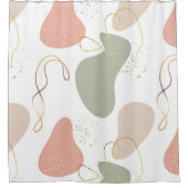 Abstract Boho geometrisch organisch vormpatroon Douchegordijn (Voorkant)