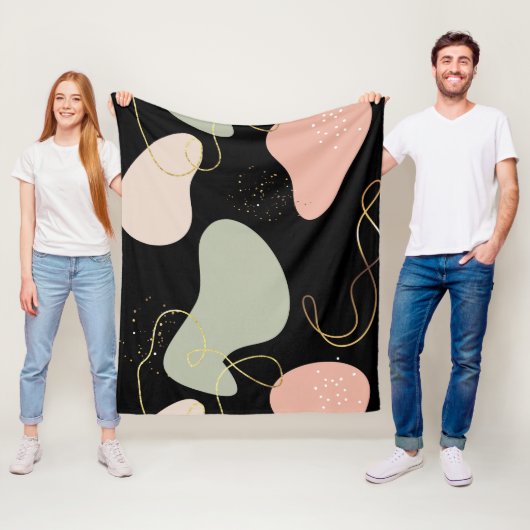 Abstract Boho geometrisch organisch vormpatroon Fleece Deken (In situ)