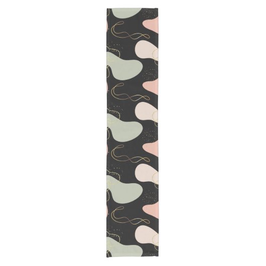 Abstract Boho geometrisch organisch vormpatroon Korte Tafelloper (Voorkant)
