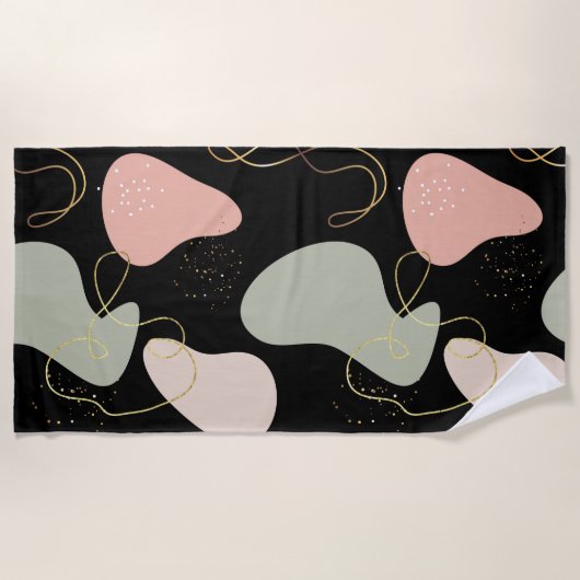 Abstract Boho geometrisch organisch vormpatroon Strandlaken (Voorkant)