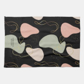 Abstract Boho geometrisch organisch vormpatroon Theedoek (Horizontaal)