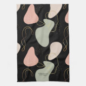 Abstract Boho geometrisch organisch vormpatroon Theedoek (Verticaal)