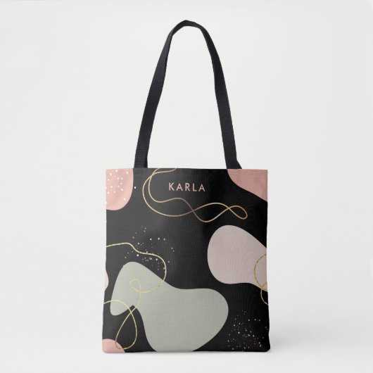 Abstract Boho geometrisch organisch vormpatroon Tote Bag (Voorkant)