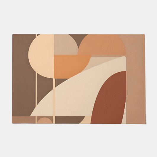 Abstract Boho Geometrisch Terracotta Modern Deurmat (Voorkant)