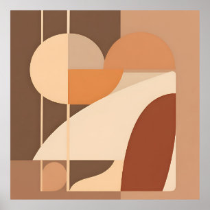 Abstract Boho Geometrisch Terracotta Modern  Poster