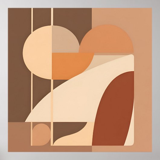 Abstract Boho Geometrisch Terracotta Modern Poster (Voorkant)