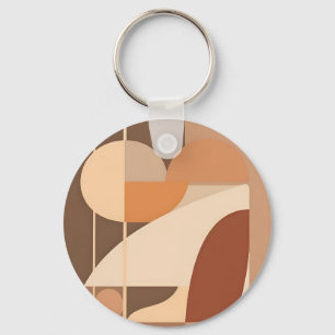 Abstract Boho Geometrisch Terracotta Modern Sleutelhanger
