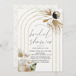 Abstract Boho Gold Arches Vrijgezellenfeest Kaart