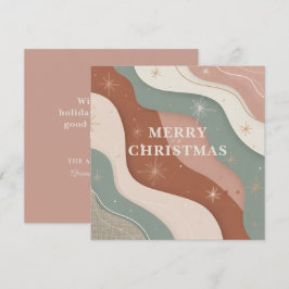 Abstract Boho Kerstvormen Feestdagenkaart