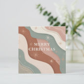 Abstract Boho Kerstvormen Feestdagenkaart (Staand voorkant)