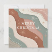 Abstract Boho Kerstvormen Feestdagenkaart (Voorkant)