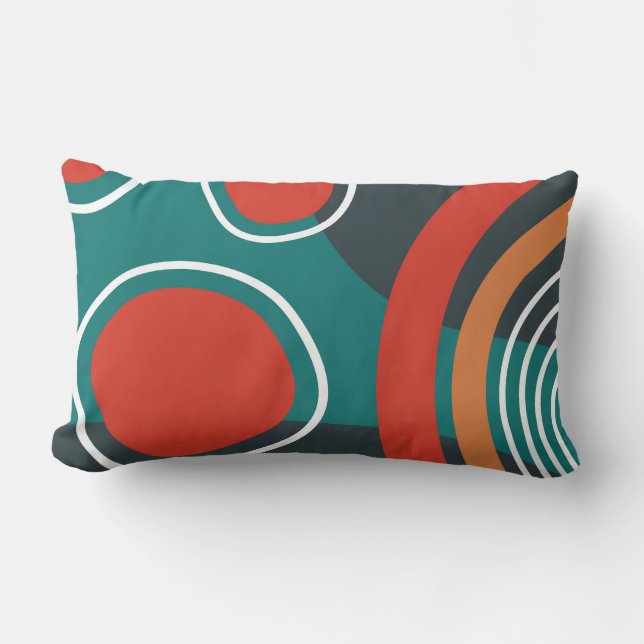 Abstract Boho kunstwerk regenboog en zon Kussen (Voorkant)