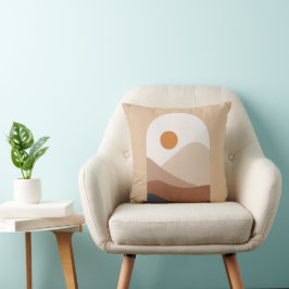 Abstract Boho Landscape, aardebeige Sierkussen
