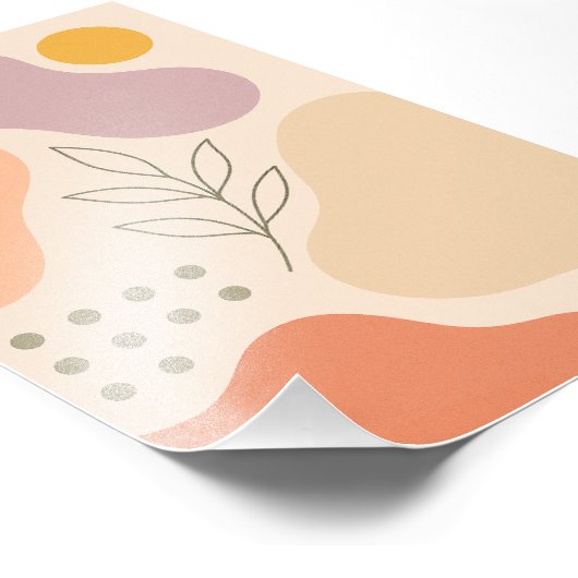 Abstract Boho Leaf Poster (Hoek)