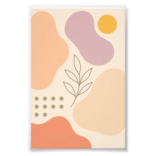 Abstract Boho Leaf Poster (Voorkant)