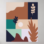 Abstract Boho Natuur Landschap Poster (Voorkant)