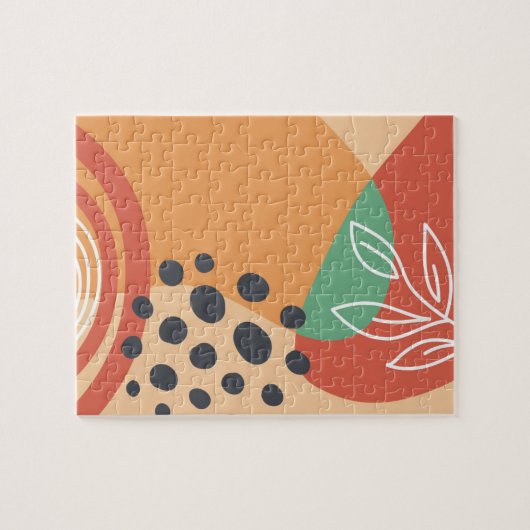 Abstract boho ontwerp, organische moderne kunst legpuzzel (Horizontaal)