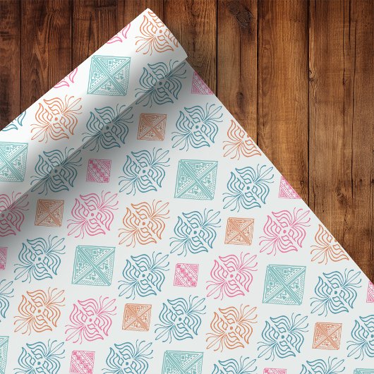 Abstract Boho Ornament stampatroon Cadeaupapier