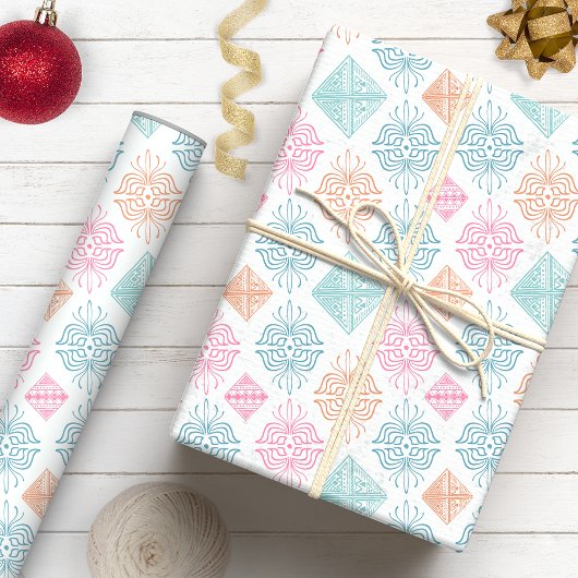 Abstract Boho Ornament stampatroon Cadeaupapier