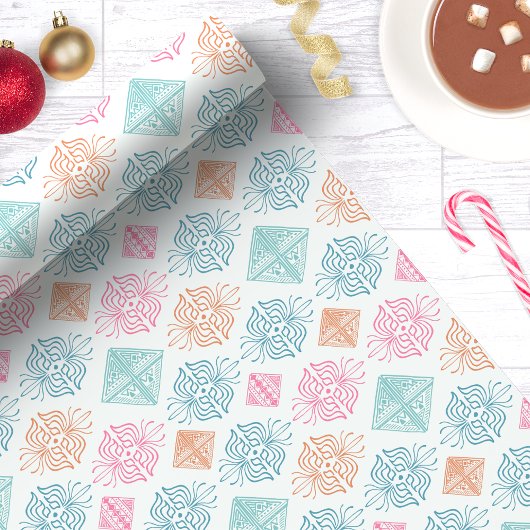 Abstract Boho Ornament stampatroon Cadeaupapier