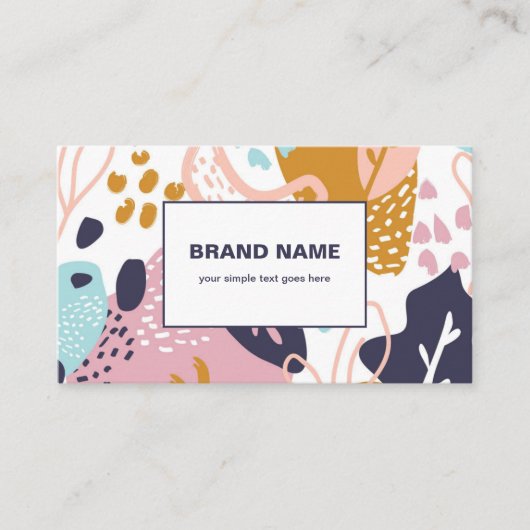 Abstract Boho Patroon Hand getrokken Retro Kleurri Visitekaartje (Voorkant)