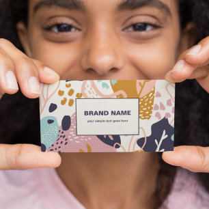 Abstract Boho Patroon Hand getrokken Retro Kleurri Visitekaartje