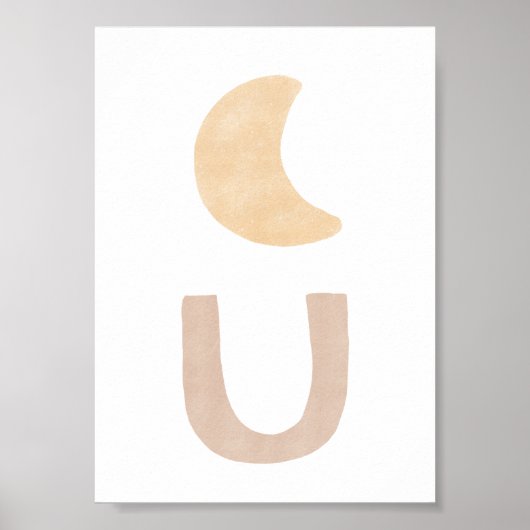 Abstract Boho Pink Bohemian Shapes Poster (Voorkant)