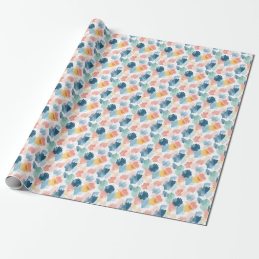 Abstract Boho Regenboog Verfspatten Cadeaupapier (Uitgerold)