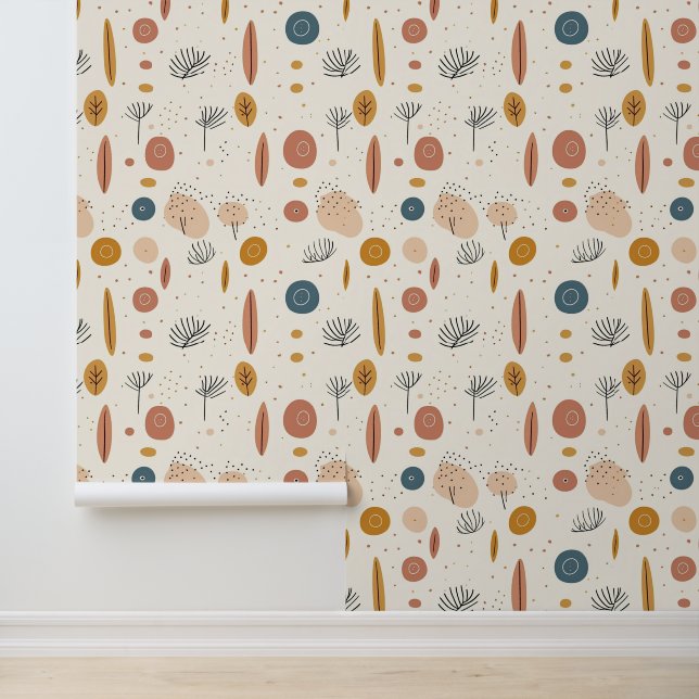 Abstract Boho Retro Modern Collectie Behang (Applicatie)