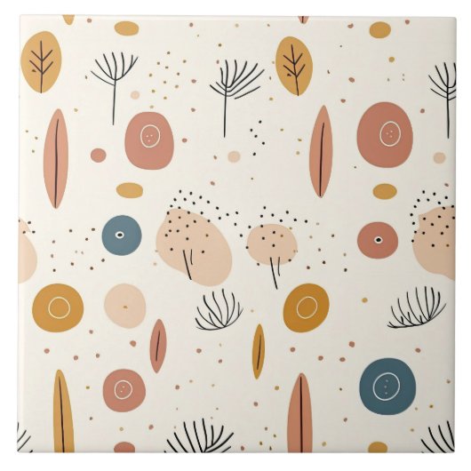 Abstract Boho Retro Modern Collectie Tegeltje (Voorkant)