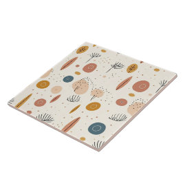 Abstract Boho Retro Modern Collectie Tegeltje