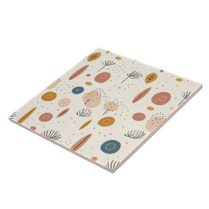 Abstract Boho Retro Modern Collectie Tegeltje