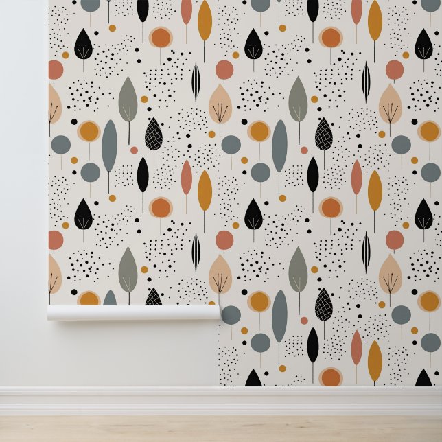 Abstract Boho Retro Populair Collectie Behang (Applicatie)