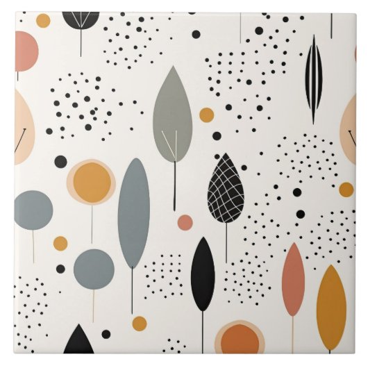 Abstract Boho Retro Populair Collectie Tegeltje (Voorkant)
