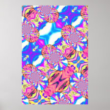 Abstract boho roze oranje blauw paarse orchidee